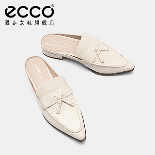 ECCO爱步女鞋 春夏法式尖头穆勒鞋包头半拖鞋凉鞋 型塑214293 石灰色21429301378（牛皮） 38