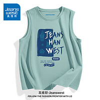 JEANSWEST 真维斯 男士背心夏季纯棉港风潮牌外穿宽松大码汗衫男生运动健身篮球坎肩