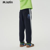 M.Latin/马拉丁童装儿童裤子24年春女童大童拼接印花束脚裤针织长裤 藏青 110cm