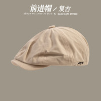 TUCANO啄木鸟日系复古前进帽正反可戴男士卡其报童帽潮人贝雷帽女画家帽 米白色-主图款 均码56-58cm