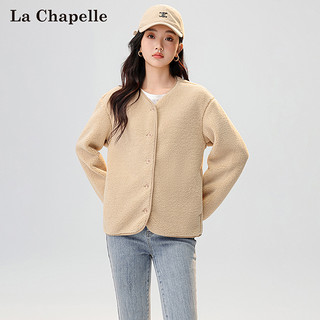 La Chapelle 百搭摇粒绒外穿短外套女2024春季内搭文艺小香风上衣