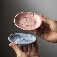 同合日本花凛系列陶瓷餐具日式家用繁花饭碗汤碗圆钵配色碗 花凛小碟(粉)