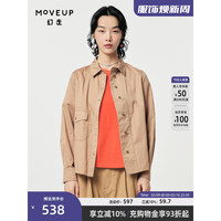 幻走(MOVEUP)2024春季纯棉口袋设计师短款衬衫女 卡其 M