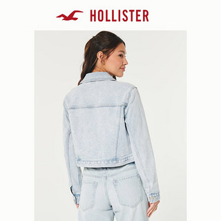 HOLLISTER24春夏宽松短款浅色水洗牛仔夹克外套 女 357954-1 浅色水洗 XXS (160/80A)