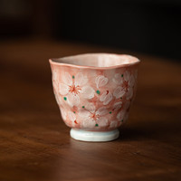 同合日本花凛系列陶瓷餐具日式家用繁花饭碗汤碗圆钵配色碗 花凛手握杯(粉)