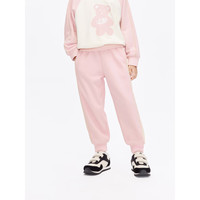 little MO&Co.little moco童装24春装男女童休闲运动风松紧腰卫裤长裤子 水粉色 110/53
