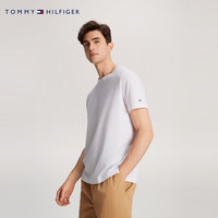 TOMMY HILFIGER24新款春季男装纯棉简约舒适纯色打底衫合身短袖T恤36045