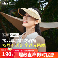 蕉下(beneunder)防晒帽女夏季防紫外线遮阳帽女士太阳帽子空顶草帽织帽 浅棕拉菲