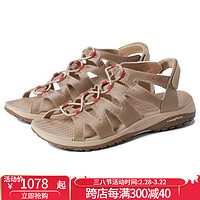 斯凯奇（SKECHERS）女鞋凉鞋缓震露趾休闲运动凉鞋舒适夏季沙滩9636573 Taupe 11 /41码