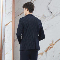 柒牌平驳领西装男24春季商务休闲肌理条纹修身男士西服外套126JC70800 藏青 B