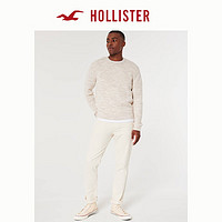 HOLLISTER百搭修身柔软时尚段染工艺圆领针织衫毛衣 男 355776-1 奶油色 M (180/100A)