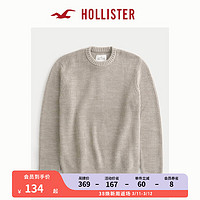 HOLLISTER百搭修身柔软时尚段染工艺圆领针织衫毛衣 男 355776-1 浅棕色 S (175/92A)