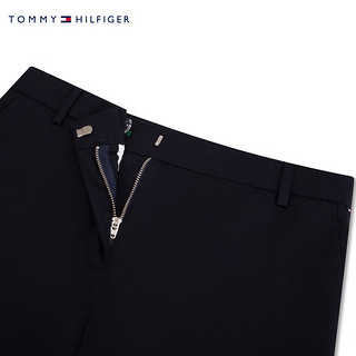 TOMMY HILFIGER【莱赛尔斜纹】24春夏女微弹暗襟商务直筒休闲裤42548 藏青色DW5 40