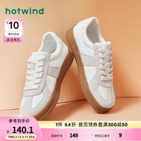热风 hotwind2024年春季女士百搭休闲帆布鞋小众复古运动板鞋 03米色 38 正码