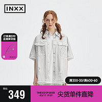 英克斯（inxx）APYD 时尚潮牌夏休闲短袖衬衣男女同款APE2040597 本白 L