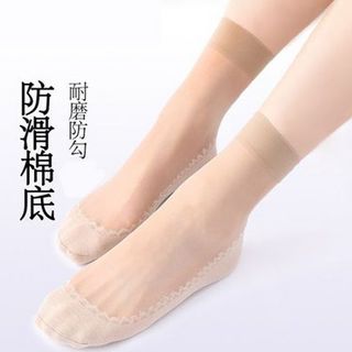 南遥 丝袜女薄款春秋棉底防滑水晶丝短袜10双