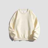 SOAH 春季新款纯色经典圆领卫衣男美式休闲时尚宽松百搭舒适透气卫衣 浅灰 L