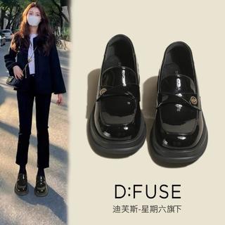 D:FUSE 羊皮垫星期六旗下乐福鞋女2024春款厚底休闲鞋JK制服鞋通勤鞋