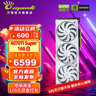 万丽（Manli ）GeForce RTX 4070 Ti SUPER 16GB DLSS 3 电竞游戏AI运算设计直播渲染独立显卡台式显卡 万丽RTX 4070 Ti SUPER 16G白