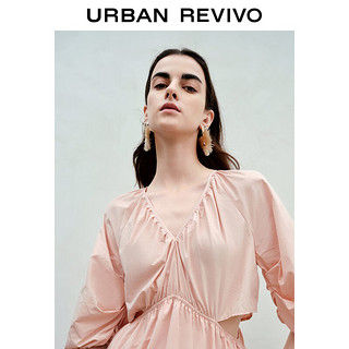 URBAN REVIVO UR季女装时髦设计感纯欲镂空连衣裙UWH732021 浅粉色 L