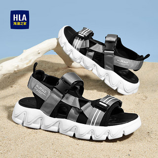 海澜之家（HLA）男鞋百搭舒适休闲凉鞋透气轻便沙滩鞋HAALXM2ACm0021 灰色43