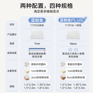 QuanU 全友 家居 天然乳胶床垫1.5x2米双人家用舒脊椰棕床垫子硬垫117018 乳胶+6cm椰丝棉1.5米床垫厚10cm