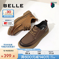 BeLLE 百丽 复古擦色休闲鞋男鞋2024春季新牛皮户外潮搭工装鞋A1488AM4 棕色 43