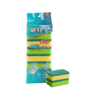 CHAHUA 茶花 B0001P 海绵百洁布 8片 黄色+绿色