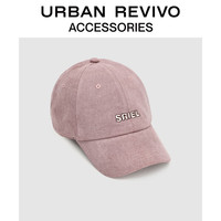 URBAN REVIVO2024夏季男复古洗水字母刺绣棒球帽UAMA40064 灰粉 F