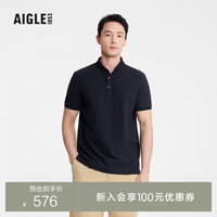 AIGLE艾高短袖POLOT恤2024年春夏DFT速干吸湿排汗户外运动休闲男 深海军蓝 BC433 S