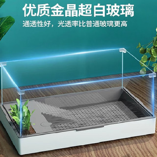 CRAZY PLANT乌龟缸特大号生态缸周转箱养龟别墅乌龟饲养箱鱼龟混养殖箱 【店庆福利款】玻璃缸-图二规格