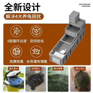 CRAZY PLANT乌龟缸特大号生态缸周转箱养龟别墅乌龟饲养箱鱼龟混养殖箱 140CM超大号套餐A（箱体+滤材）