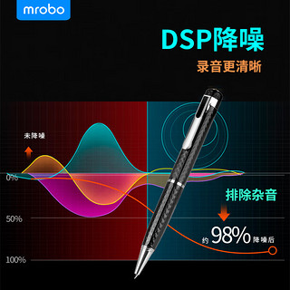 mrobo 美博录音笔随身笔形高清降噪小型上课会议用可转文字便携超长待机 尊贵版（支持本机/手机/电脑播放）+转文字 8GB