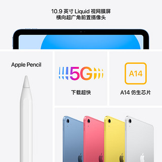 Apple/苹果 iPad(第 10 代)10.9英寸平板电脑 款（256GB eSIM版/学习办公娱乐/MUU63CH/A）蓝色
