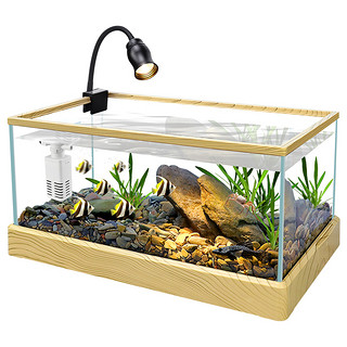 生态南美风溪流缸客厅小型原生缸全套造景桌面龟缸玻璃金鱼缸