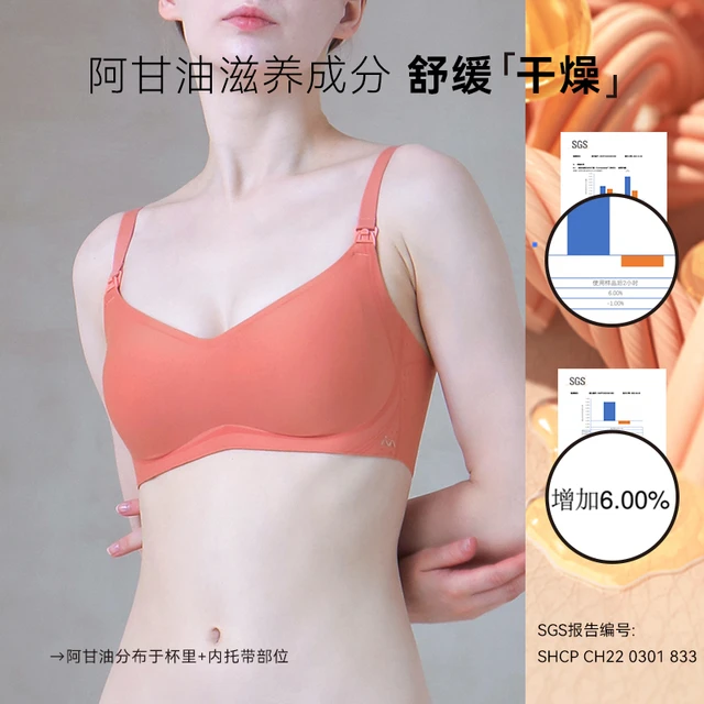 imummy哺乳内衣怀孕期产后喂奶前开扣聚拢防下垂文胸