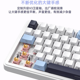 XINMENG 新盟 M75 81键 三模机械键盘 风信紫侧刻 乌梅子轴 RGB