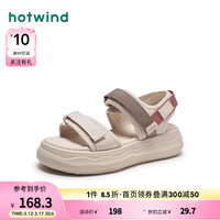 热风 hotwind2024年夏季新款女士时尚凉鞋 121杏棕