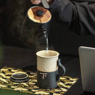 EDENUS 万仟堂 个人茶具杯子家用陶瓷办公室茶水杯茶水分离泡茶杯手握天下