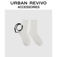 URBAN REVIVO2024春季女士潮流个性袜子一双装UAWA40115 本白 F