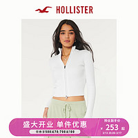 HOLLISTER24春夏辣妹短款修身开衫针织衫毛衣 女 356597-1 白色 XS (160/84A)