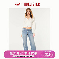 HOLLISTER24春夏低腰中间色水洗宽松阔腿牛仔裤女 355876-1 中间色水洗 000 (160/58A)