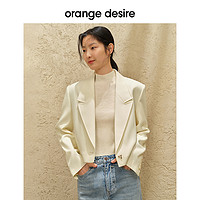 orange desire戗驳领通勤西装外套女2024春季一粒扣短款西服