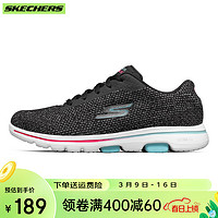 Skechers斯凯奇女士休闲绑带健步鞋15951 黑色/多彩色 BKMT 6/36