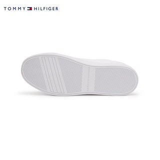 TOMMY HILFIGER 24早春女装简约金属字母休闲百搭板鞋小白鞋FW0FW07685 白色YBS 37