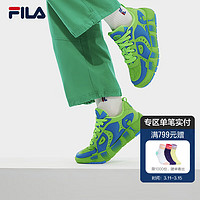 斐乐（FILA）女鞋MELT先锋板鞋2024春季融化鞋运动鞋休闲鞋 草地绿色/蓝色-BG 35.5