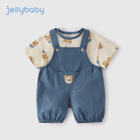 JELLYBABY 小童夏装宝宝帅两件套蓝色 100cm