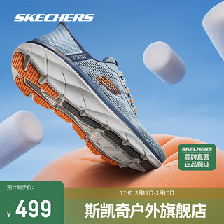 斯凯奇（Skechers）男士运动跑步鞋休闲鞋232446 暗灰蓝色/SLT 42