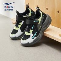 ERKE 鸿星尔克 童鞋男童运动鞋夏季网面透气女童小孩跑鞋休闲跑步鞋儿童运动鞋 正黑/碳灰 29码
