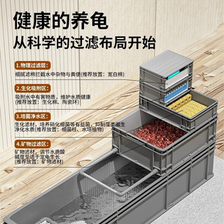 CRAZY PLANT乌龟缸特大号生态缸周转箱养龟别墅乌龟饲养箱鱼龟混养殖箱 80CM大号套餐A（箱体+滤材）